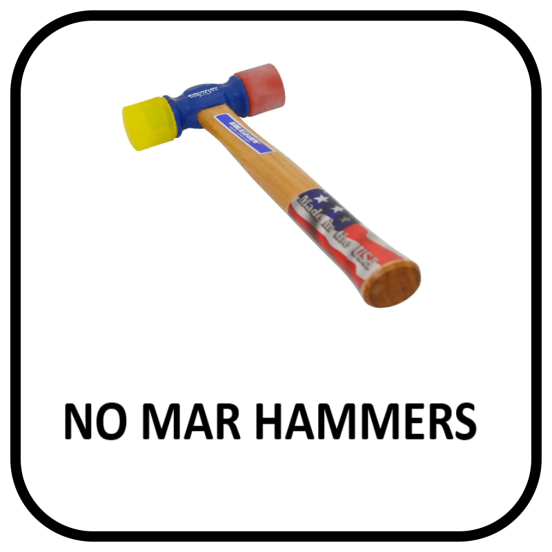 Non-Marring Hammer: 8 oz, 3/4 Face Dia, Brass Head