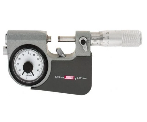 21-074-0 SPI Indicating Micrometer 0-25mm w/ Cert Standard Indicating Micrometers SPI   