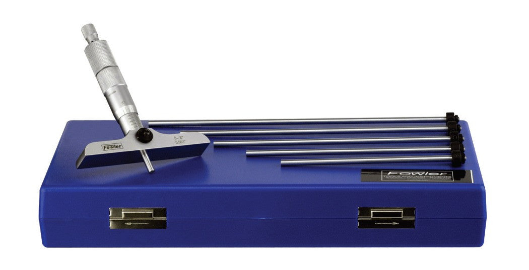 522250351 Fowler Dial Depth Micrometer 012", .001" Grad, 4" Base