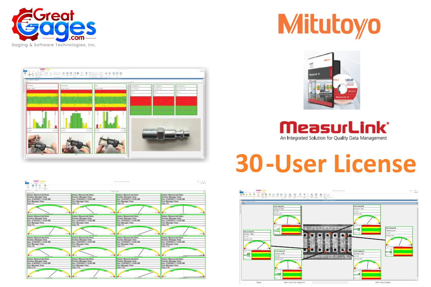 64AAB843 Mitutoyo MeasurLink SPC v10 Software 30-User License Mitutoyo MeasurLink SPC Software Mitutoyo   