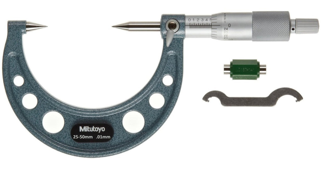 112-166 Mitutoyo 15?ø Carbide Point Micrometer 25-50mm Standard Micrometers Mitutoyo   