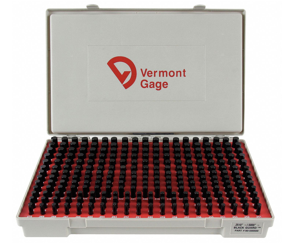 Vermont Black Guard Pin Set .2510 - .5000 Vermont Black Pin Gages Vermont   