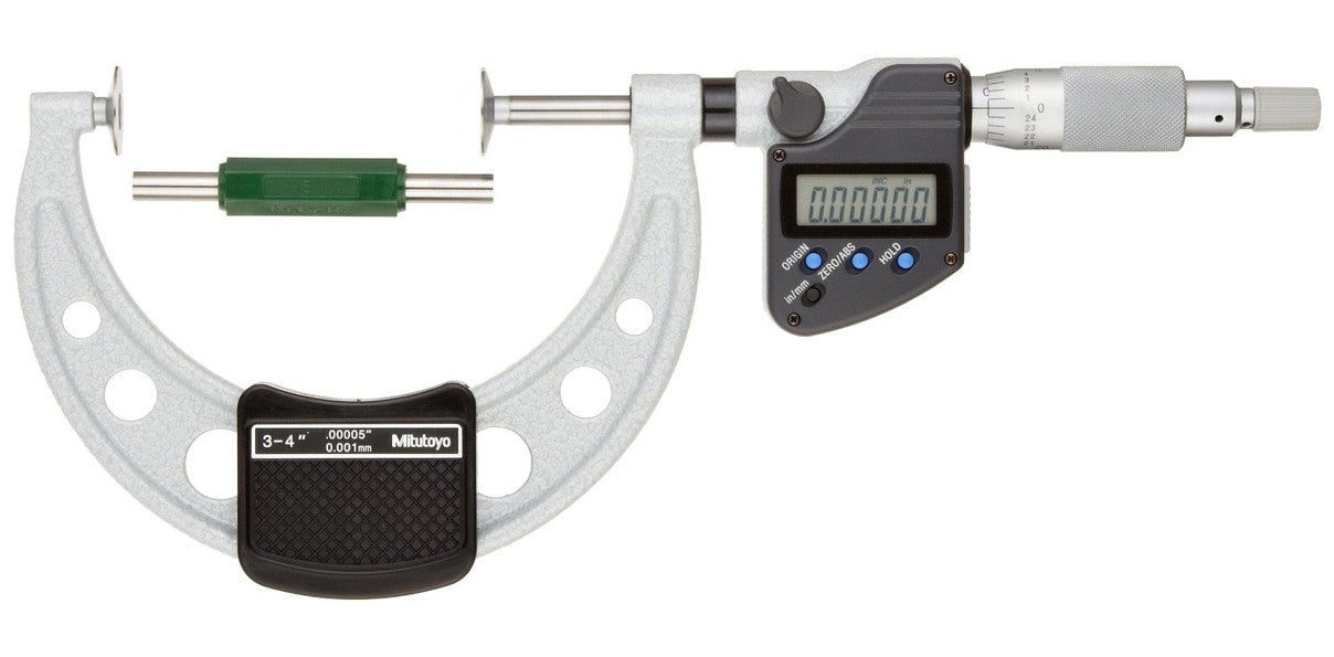 gears 4 length Mitutoyo Micrometer, Disc, Non-Rotating, 3-4" MPN:369-353-30