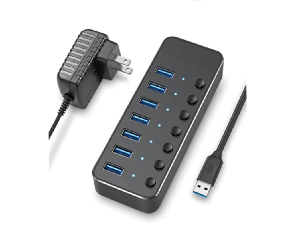 7-Port USB 3.0 Hub with On Off Switches USB Hub GreatGages   
