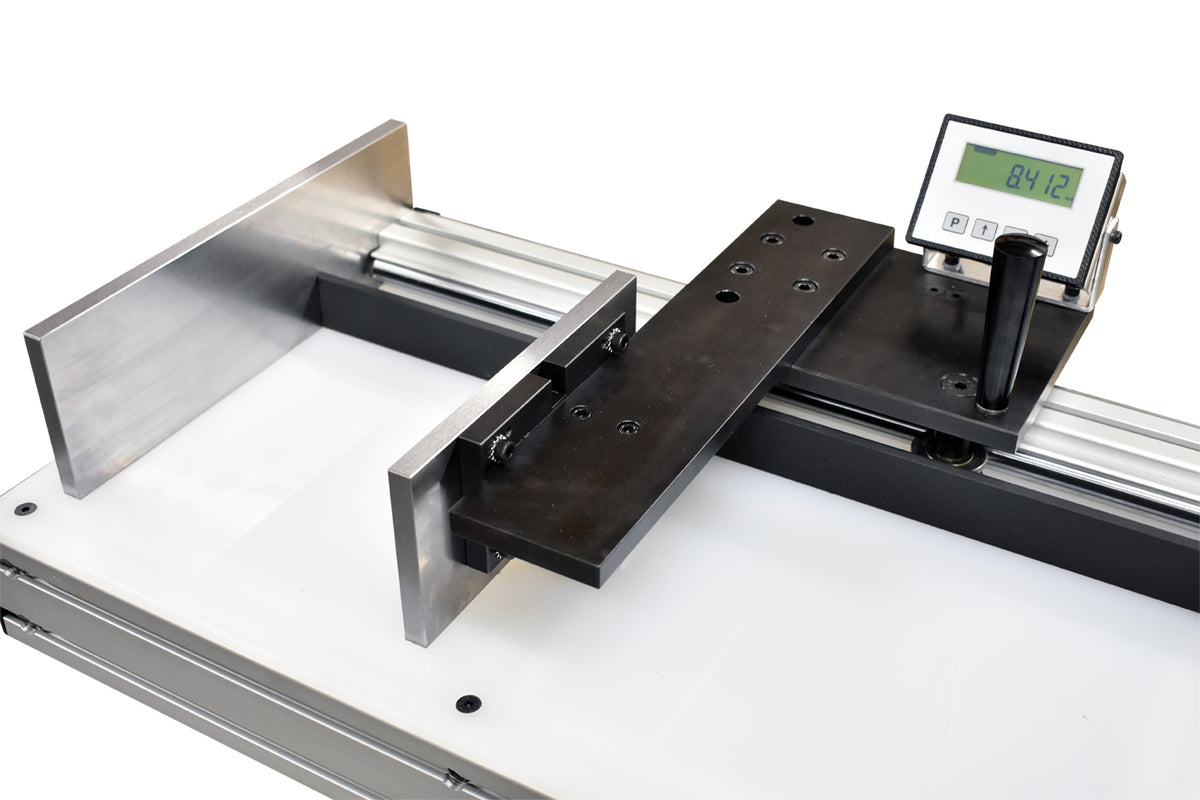 MMTB Digital Length Gage, Extended Anvils, Stationary Stand GreatGages