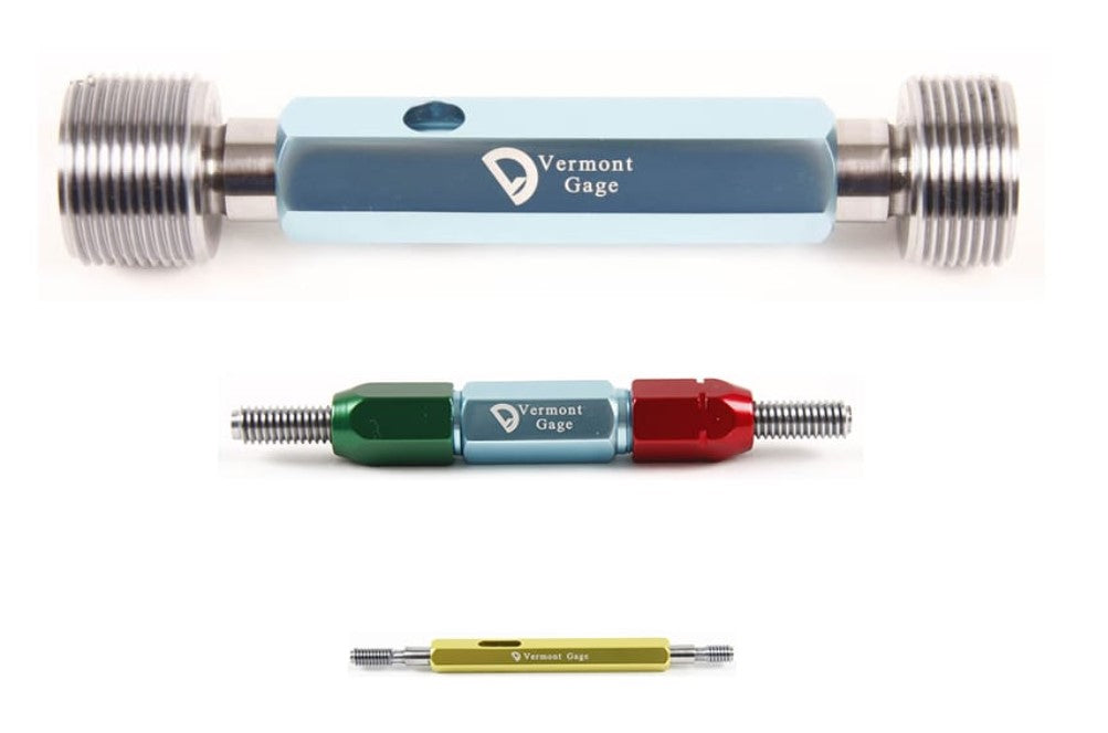 Vermont Standard Thread Plug Gage Assembly, GO/NOGO, 2-56 UNC