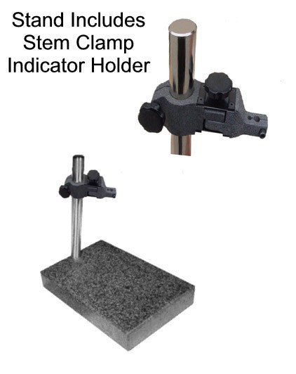9x12x3 Comparator Stand w/ Stem Clamp - AA Grade Granite Base Indicator Stands Precision Granite   