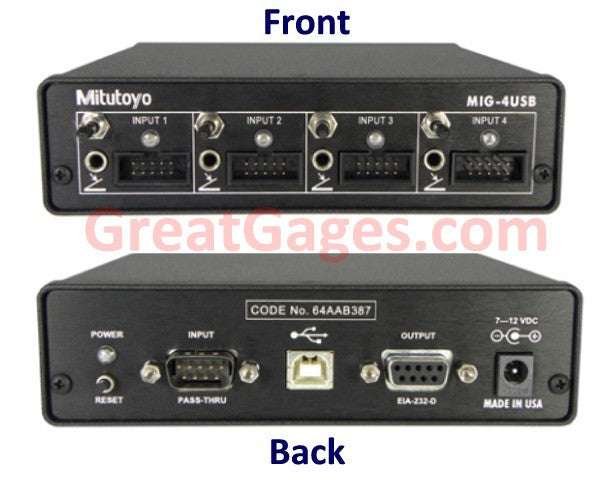 64AAB639 Mitutoyo MIG-4USB Gage Interface Boxes Mitutoyo   