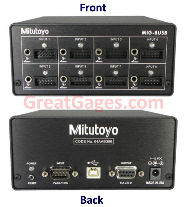 64AAB640 Mitutoyo MIG-8USB Gage Interface Box Gage Interface Boxes Mitutoyo   