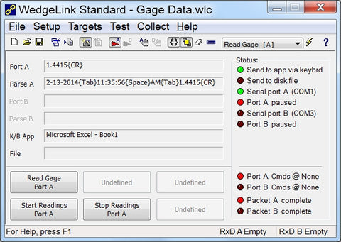 WedgeLink Standard Software Gage Interface Software MicroRidge   