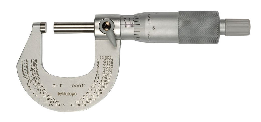102-327-10-CAL Mitutoyo Satin-Chrome Micrometer 0-1