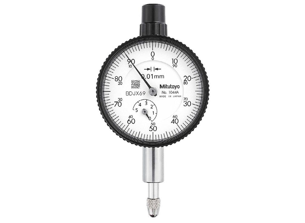 1044A Mitutoyo Metric Dial Indicator, Flat Back, 5mm Range, .01mm Grads