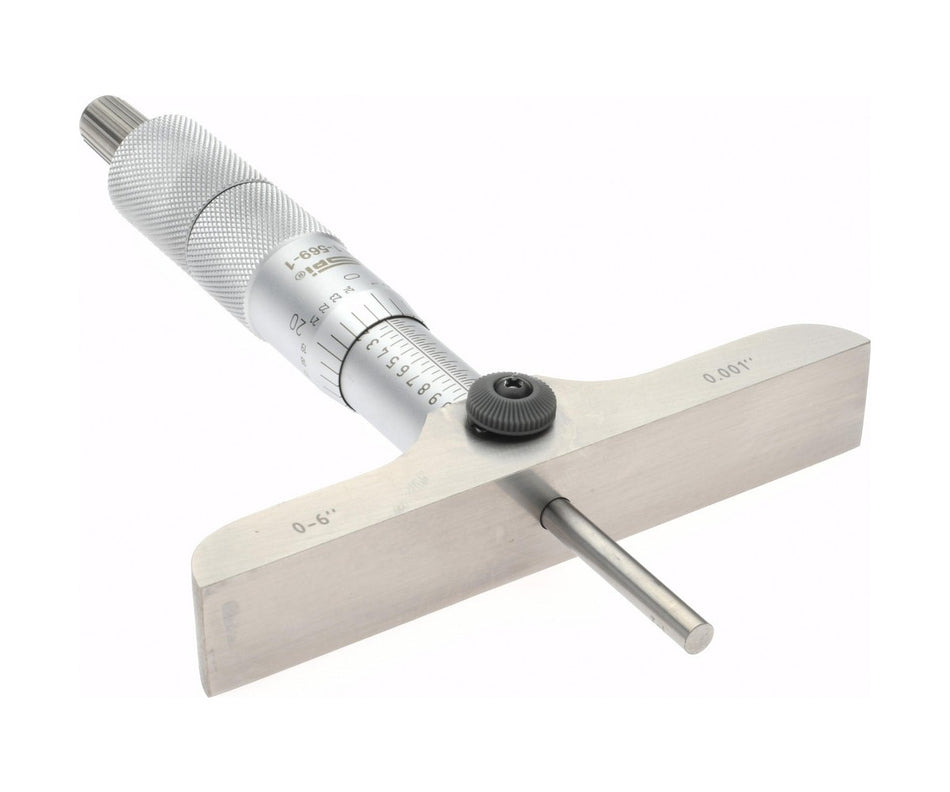 11-569-1 SPI Depth Micrometers 0-6" Range, 4" Base