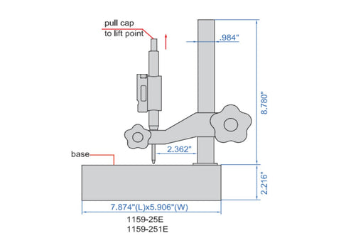 1159 INSIZE Digital Indicator & Granite Stand Package, .0005