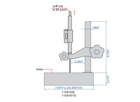 1159 INSIZE Digital Indicator & Granite Stand Package, .0005