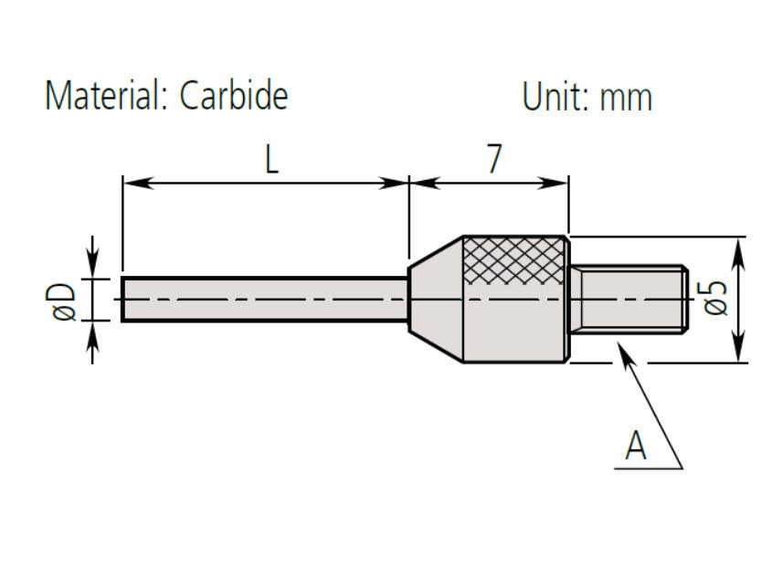 Mitutoyo Carbide Needle AGD Contact Point - Various Sizes