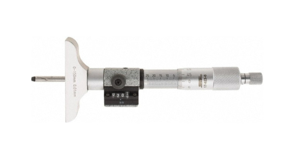 17-823-6 SPI Digit Depth Micrometer 0-150mm Range, 63mm Base