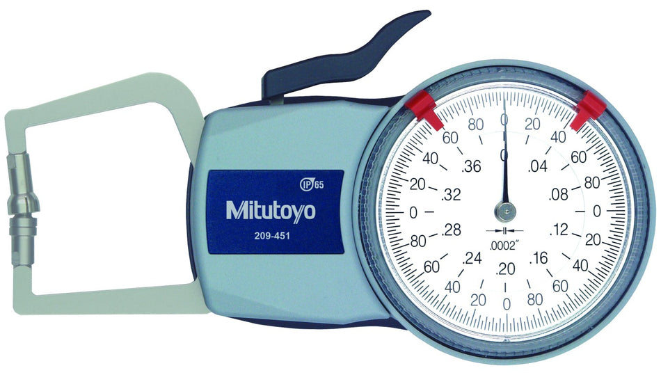 209-451 Mitutoyo Dial Caliper-Type Thickness Gage 0-.40"