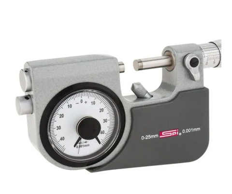21-074-0 SPI Indicating Micrometer 0-25mm w/ Cert Standard Indicating Micrometers SPI   