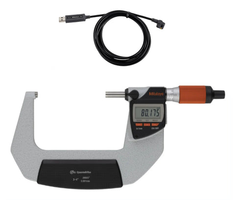 293-183-40-USB Mitutoyo QuantuMike Micrometer to USB Direct Package, 3-4