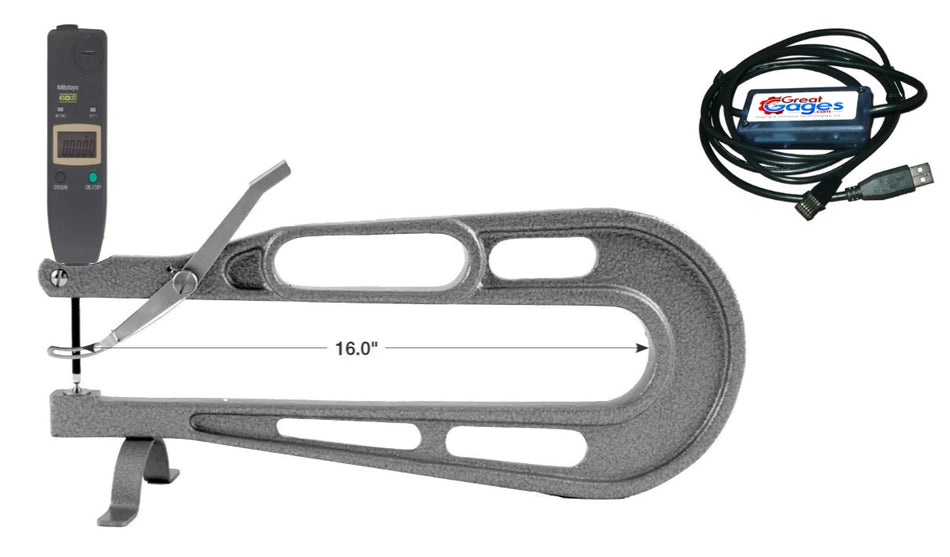 309-315-122-USB Digital Deep Throat Thickness Gage 0-1", 16" Reach to USB Package Deep Throat Thickness Gage GreatGages   