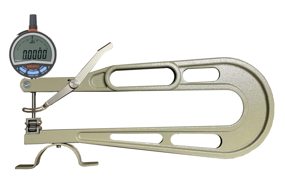 309-35048-782 Deep Throat Digital Thickness Gage Roller Contacts 16" Reach Deep Throat Thickness Gage GreatGages   