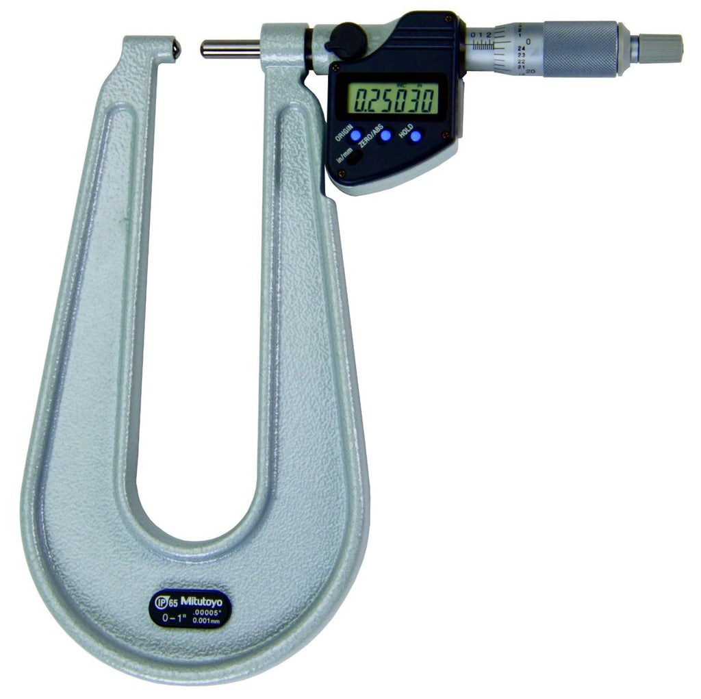 389-371-32-CAL Mitutoyo Deep Throat Micrometer 0-1