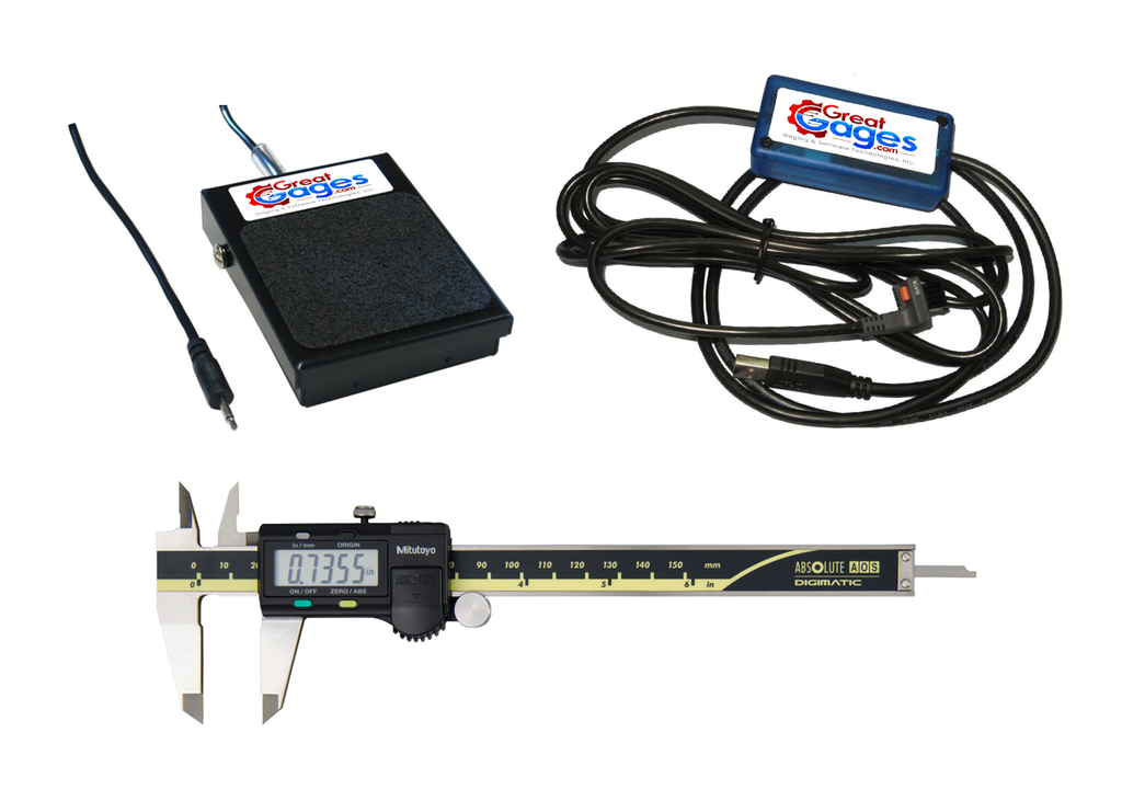 500-171-30-USB-FS Mitutoyo Caliper to USB with Footswitch Package, 6