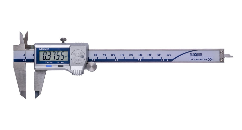 500-752-20-CAL Mitutoyo Coolant Proof Digital Caliper 6", no SPC, with CAL Cert