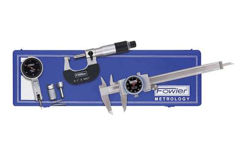 52-229-770-0 Fowler Dial Caliper, Mic & Test Indicator Tool Set Precision Tool Kit Fowler   