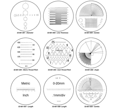 52-664-609-0 Fowler Pocket Comparator Set 10X with Reticles and Illuminator