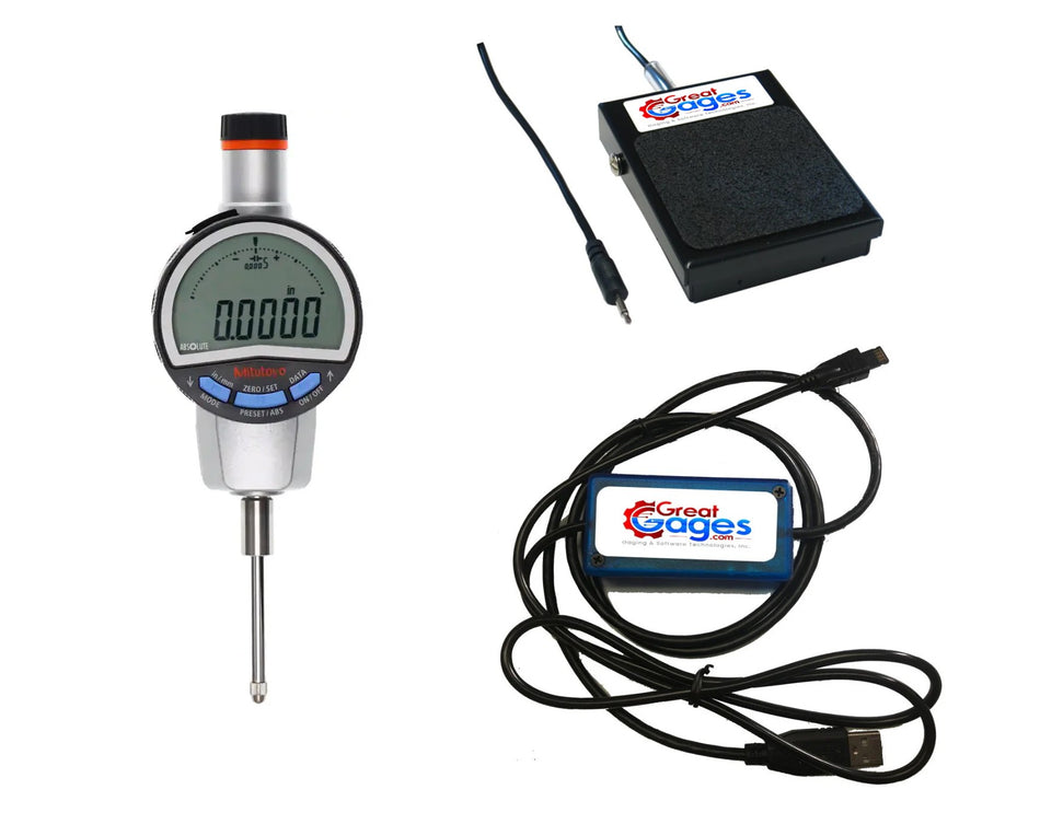 543-727B-02-USB Mitutoyo Indicator to USB Package 1" Range, .0005" Res