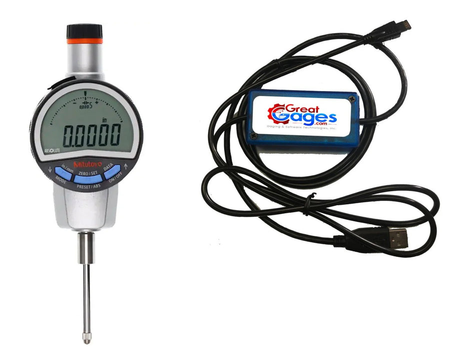 543-727B-02-USB Mitutoyo Indicator to USB Package 1" Range, .0005" Res