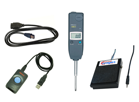 575-121-IP2 Mitutoyo Indicator to PC Package 25mm Range, .01mm Res Mitutoyo Digital Indicator Mitutoyo With Footswitch  