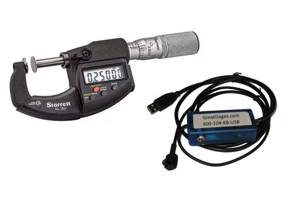 756.1FL-1-USB Starrett Disc Micrometer 0-1