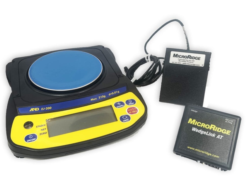 A&D EJ200 Scale to PC Package 210 grams, Interface Box & Footswitch
