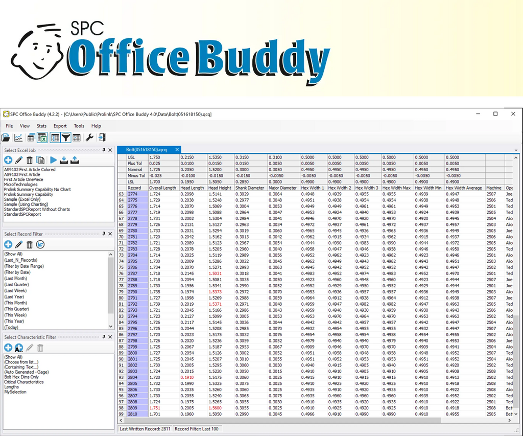 QC-CALC Office Buddy Software QC-CALC SPC Software Prolink   