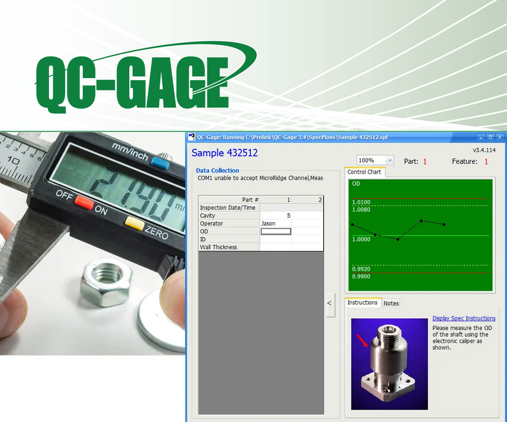 QC-CALC GageStation SPC Software QC-CALC SPC Software Prolink   