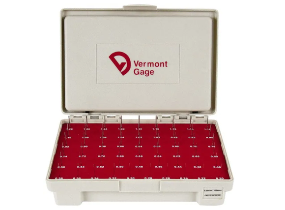 Vermont Steel Metric Gage Pin Set 0.20mm - 1.28mm Vermont Pin Gages Vermont   