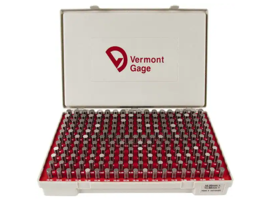 Vermont Steel Metric Gage Pin Set 10.00mm - 13.98mm Vermont Pin Gages Vermont   