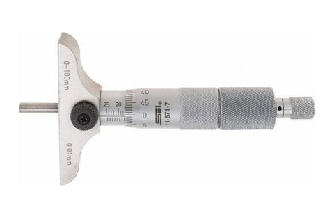 11-571-7 SPI Depth Micrometer 0-100mm Range, 63mm Base Depth Micrometer SPI   