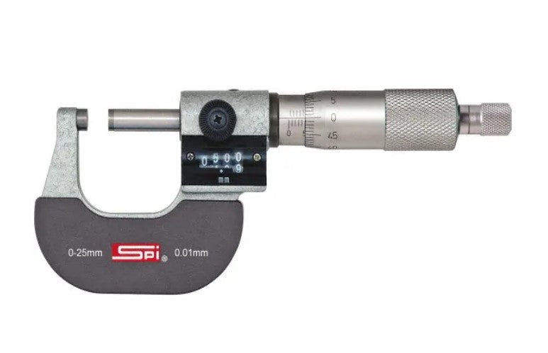 17-956-4 SPI Digit Counter Outside Micrometer 0-25mm w/Cert Standard Micrometers SPI   