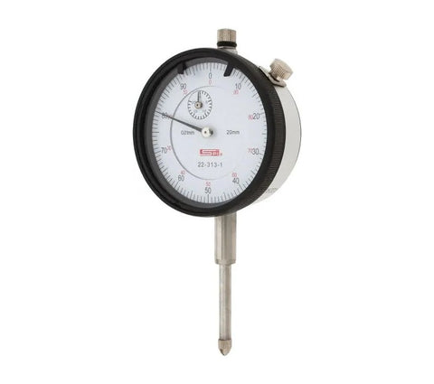 22-313-1 SPI Deluxe Dial Indicator 20mm Range, 0-100, .01mm Grad Dial Indicators SPI   