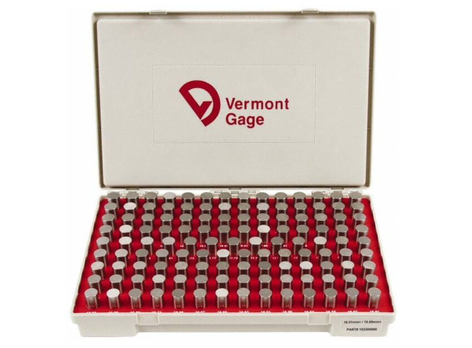 Vermont Steel Metric Gage Pin Set 16.51mm - 18.99mm Vermont Pin Gages Vermont   