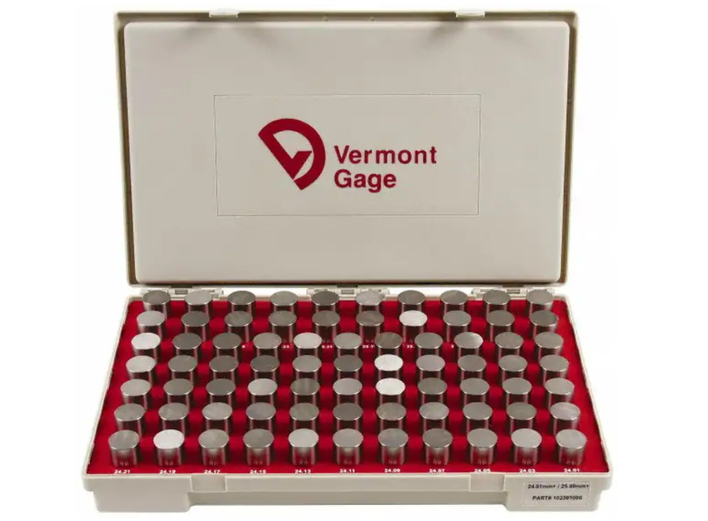 Vermont Steel Metric Gage Pin Set 24.01mm - 25.49mm Vermont Pin Gages Vermont   