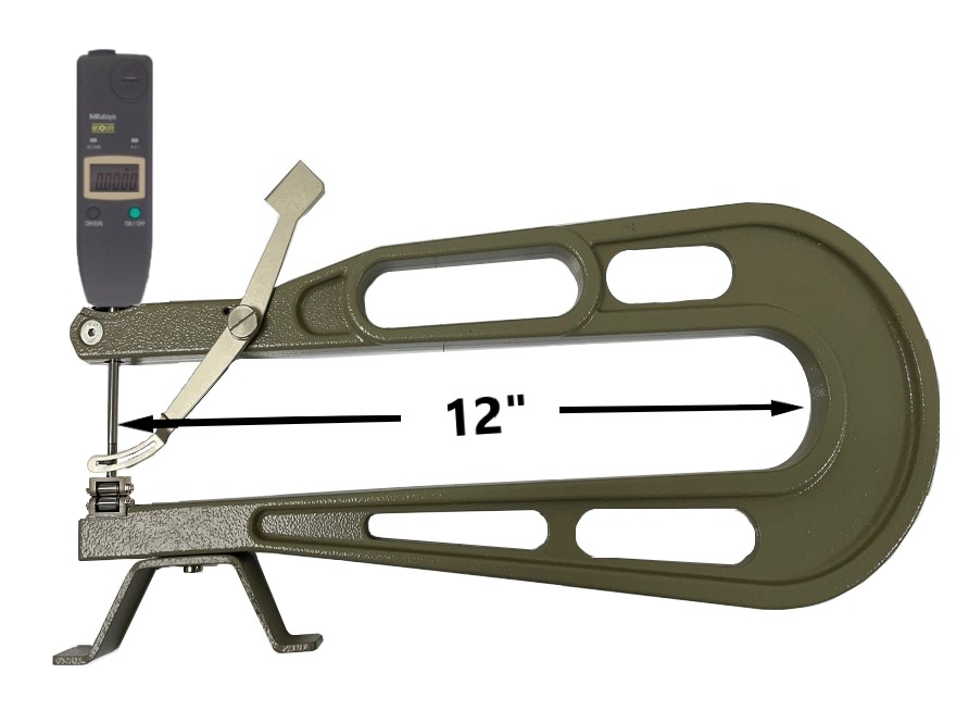 309-35279-122 Deep Throat Digital Thickness Gage Roller Contacts 12" Reach Deep Throat Thickness Gage GreatGages   