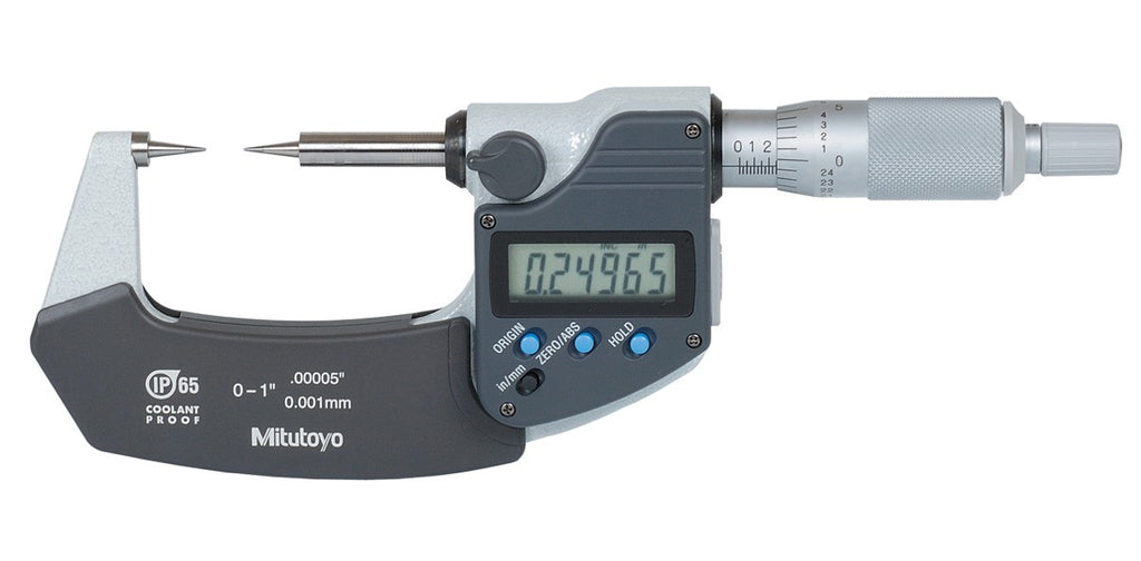 342-351-30-CAL Mitutoyo 15° Point Digital Micrometer 0-1