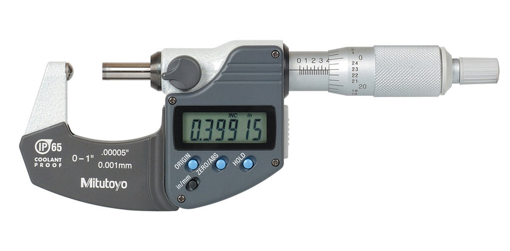 395-351-30-CAL Mitutoyo Ball Anvil Digital Micrometer 0-1