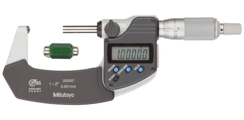 395-352-30-CAL Mitutoyo Ball Anvil Digital Micrometer 1-2