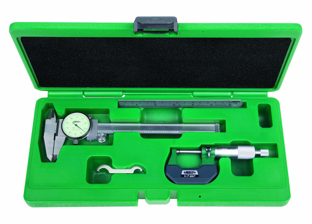 5003-1 INSIZE Dial Caliper, Micrometer, Steel Rule Tool Set Precision Tool Kit Insize   